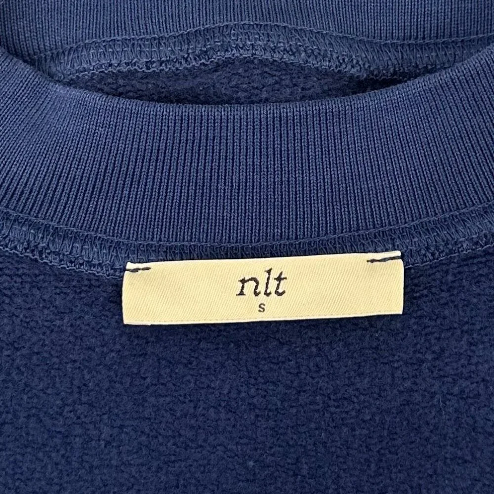 (NWOT) NLT Cotton-Fleece Boxy Garment-Dye Sleeveless Sweatshirt Vest (True Navy) - Picture 13 of 16